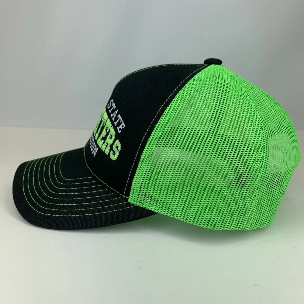 Oklahoma State Firefighters Association Hat Green Mesh Pacific 104c Snapback Cap